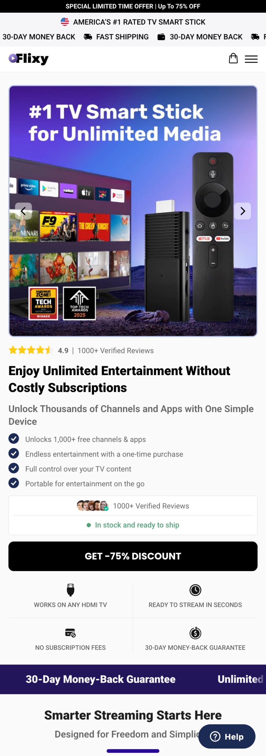 Flixy Smart TV USB Stick